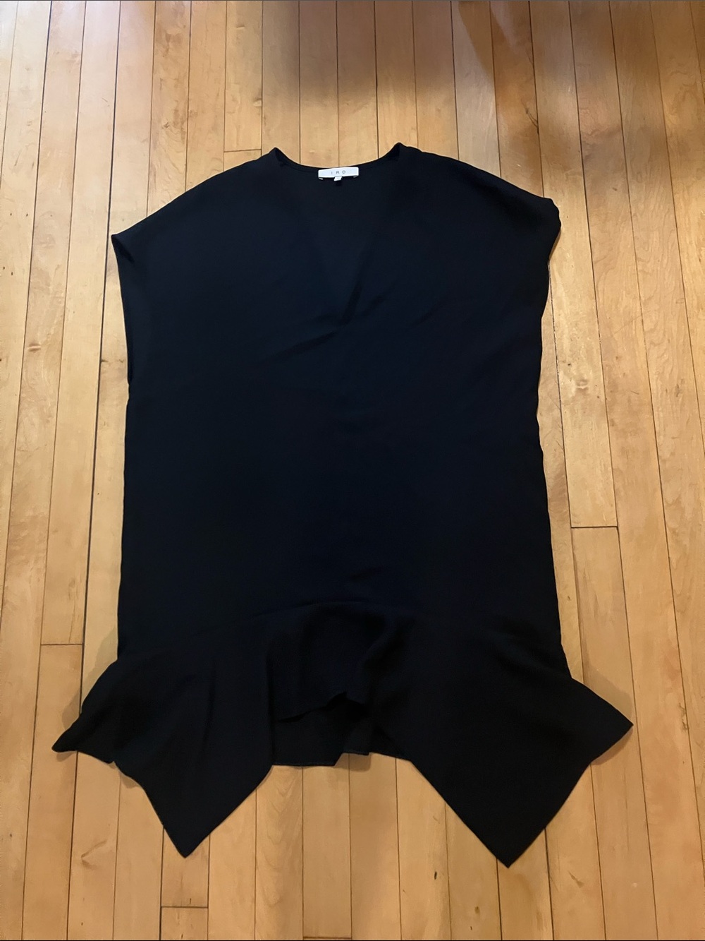 IRO Black Gameen Drop Waist V-neck Dress Size 38 or Medium - Picture 8 of 10